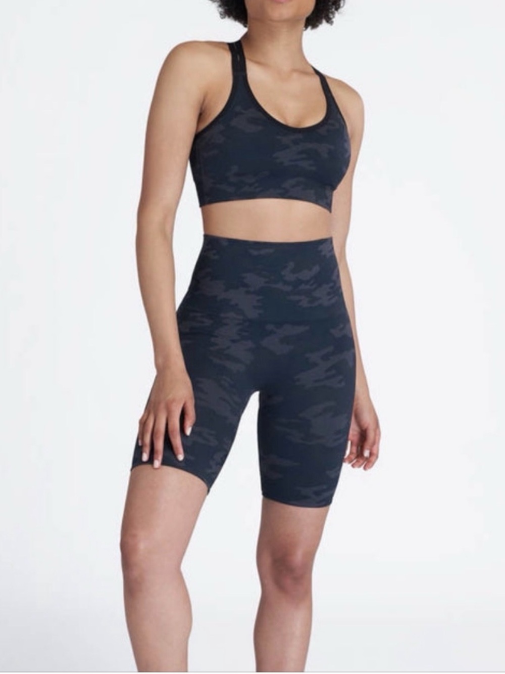 Spanx High Waisted Seamless Camo Biker Shorts